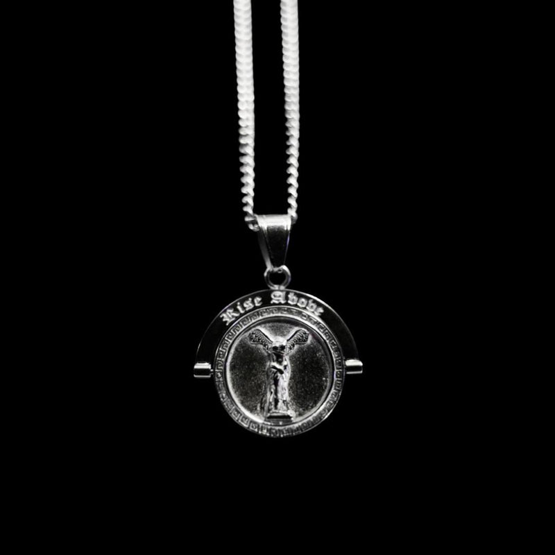 Angel of Victory 'Rise Above' - Double Sided Pendant ( Silver )
