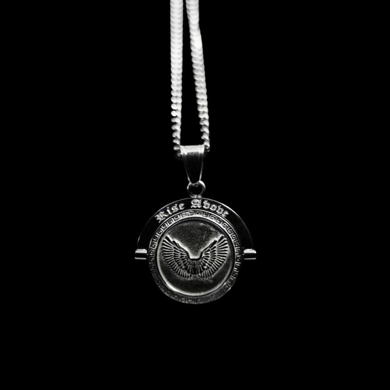 Angel of Victory 'Rise Above' - Double Sided Pendant ( Silver )